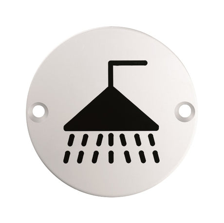High quality image of Eurospec - Signage Shower Symbol - Satin Stainless Steel | Sku. sex1014sss | Trade Door Handles.