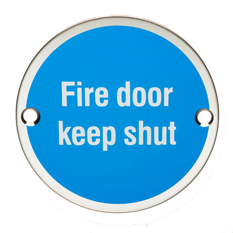 High quality image of Eurospec - Signage Fire Door - Keep Shut - Bright Stainless Steel | Sku. sex1016bss | Trade Door Handles.