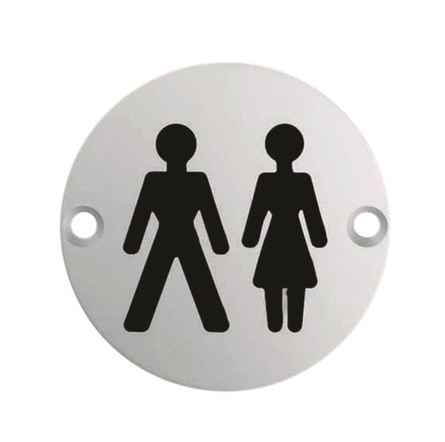 High quality image of Eurospec - Signage Unisex Symbol - Satin Stainless Steel | Sku. sex1018sss | Trade Door Handles.