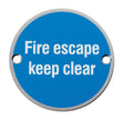 High quality image of Eurospec - Signage Fire Escape - Keep Clear - Satin Stainless Steel | Sku. sex1021sss | Trade Door Handles.