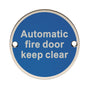 High quality image of Eurospec - Automatic Fire Door - Keep Clear - Satin Stainless Steel | Sku. sex1022sss | Trade Door Handles.