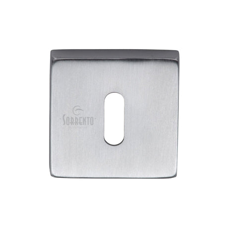 Sorrento Door Furniture Satin Chrome / Mortice Key Profile Escutcheons Sorrento - Concealed Square Keyhole Escutcheon Satin Chrome Finish