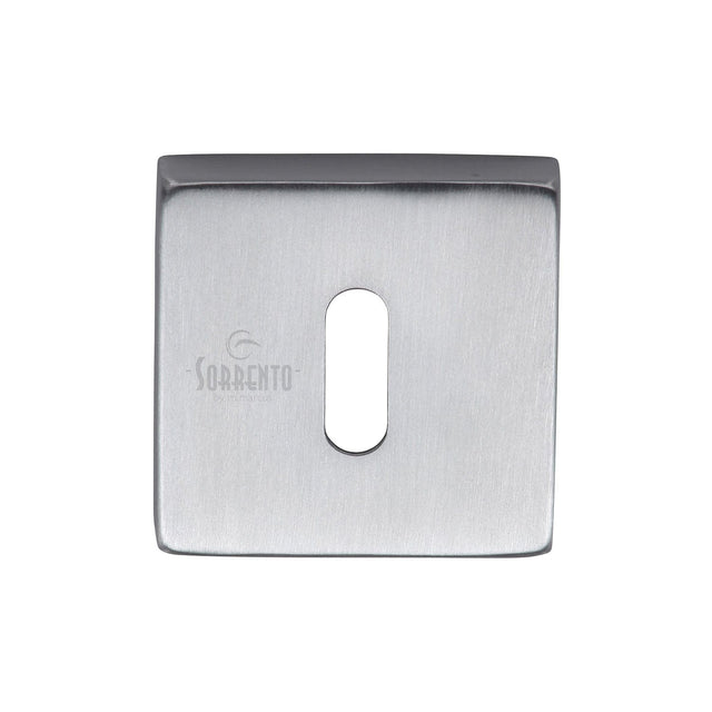 Sorrento Door Furniture Satin Chrome / Mortice Key Profile Escutcheons Sorrento - Concealed Square Keyhole Escutcheon Satin Chrome Finish