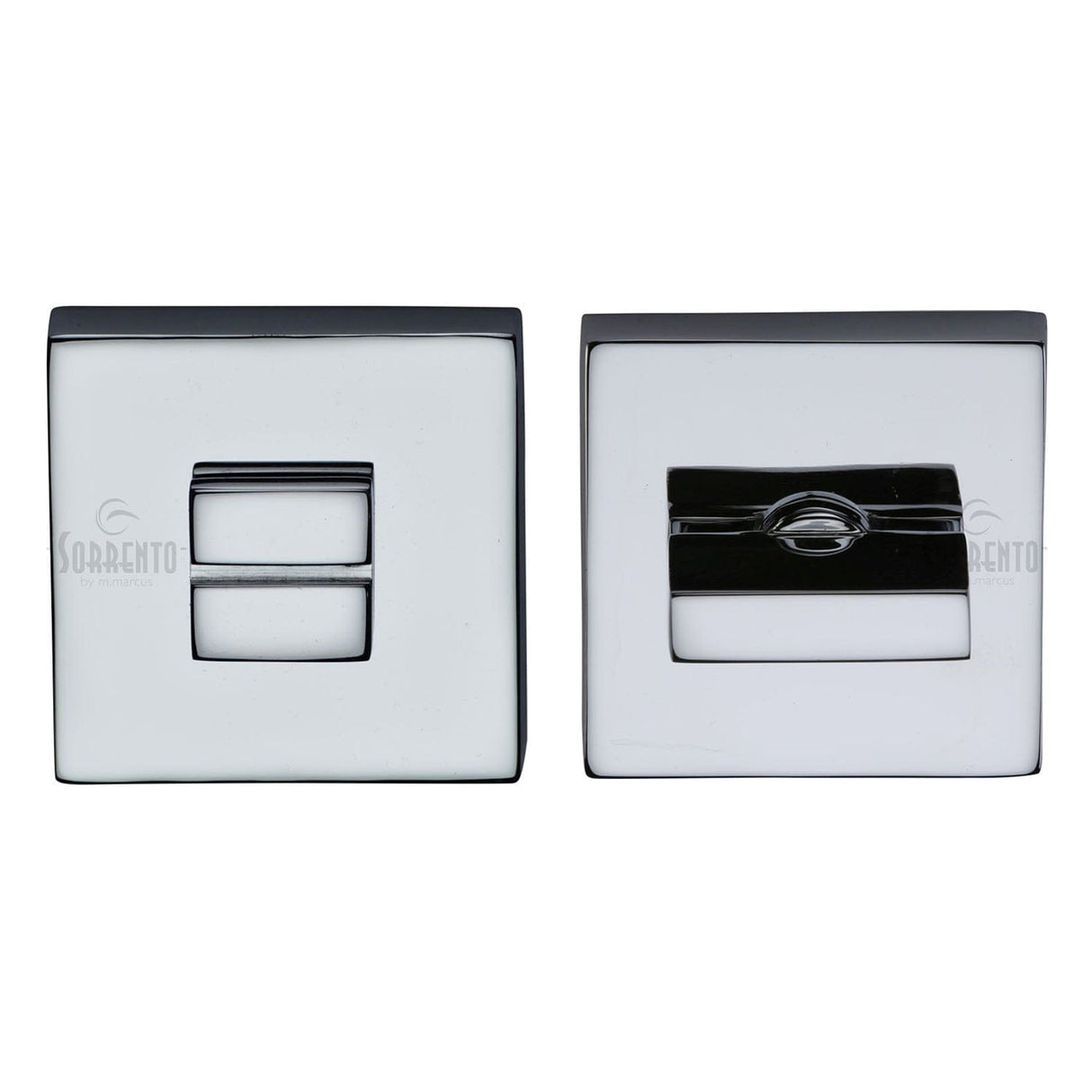 Sorrento Door Furniture Polished Chrome / No Sorrento - Thumbturn & Emergency Release on Concealed Square Plate Polished Chrome F