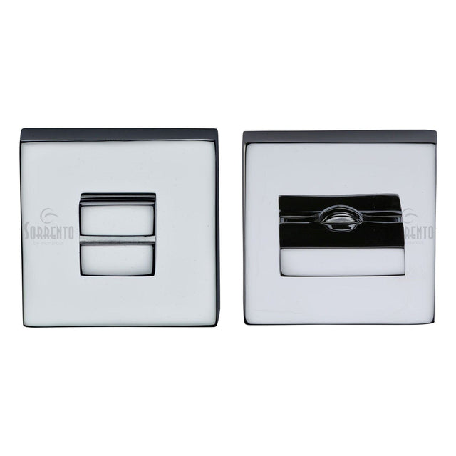 Sorrento Door Furniture Polished Chrome / No Sorrento - Thumbturn & Emergency Release on Concealed Square Plate Polished Chrome F