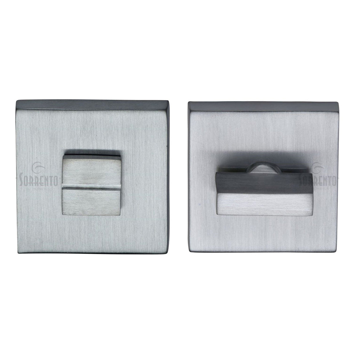 Sorrento Door Furniture Satin Chrome / No Sorrento - Thumbturn & Emergency Release on Concealed Square Plate Satin Chrome F
