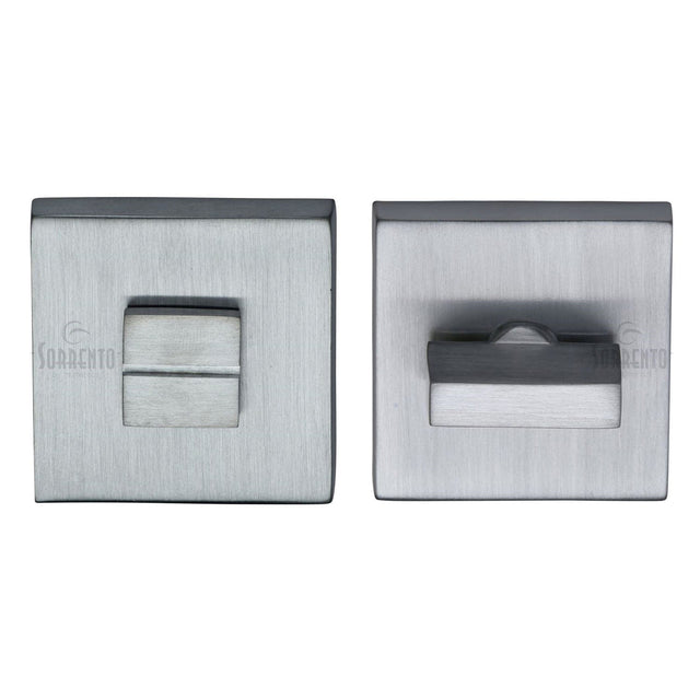 Sorrento Door Furniture Satin Chrome / No Sorrento - Thumbturn & Emergency Release on Concealed Square Plate Satin Chrome F
