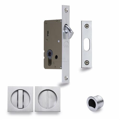 M.Marcus - SLD Lock C/W SQ Privacy Turns 50mm Satin Chrome