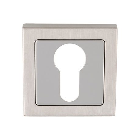 High quality image of Eurospec - Square Escutcheons - Bright/Satin Stainless Steel | Sku. sse1405sss-duo | Trade Door Handles.