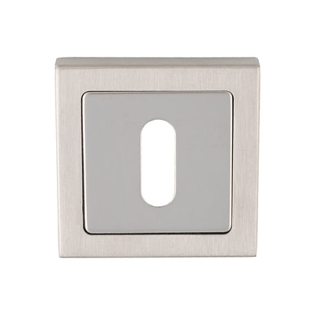High quality image of Eurospec - Square Escutcheons - Bright/Satin Stainless Steel | Sku. ssp1405sss-duo | Trade Door Handles.
