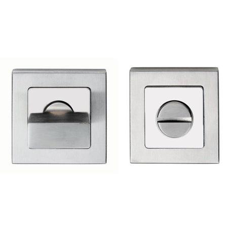 High quality image of Eurospec - Square Thumbturn and Release - Bright/Satin Stainless Steel | Sku. sst1415duo | Trade Door Handles.