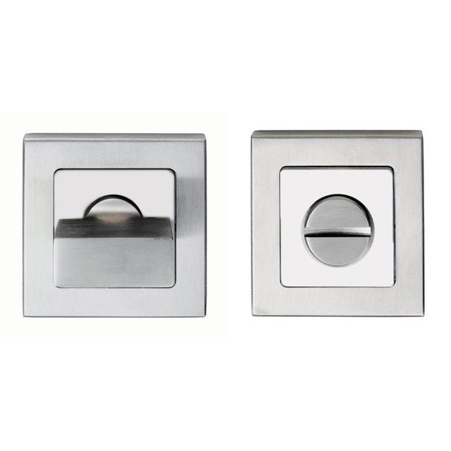 High quality image of Eurospec - Square Thumbturn and Release - Bright/Satin Stainless Steel | Sku. sst1415duo | Trade Door Handles.