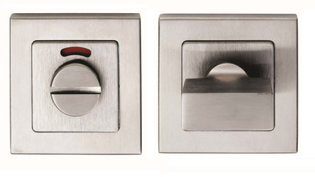 High quality image of Eurospec - Square Thumbturn and Release with Indicator - Satin Stainless Steel | Sku. sst1415-isss | Trade Door Handles.