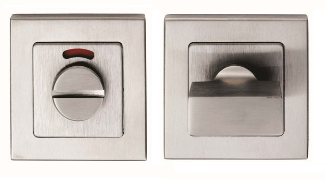 High quality image of Eurospec - Square Thumbturn and Release with Indicator - Satin Stainless Steel | Sku. sst1415-isss | Trade Door Handles.