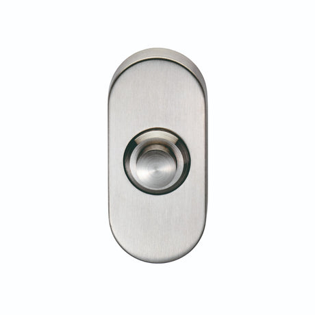 High quality image of Eurospec - Oval Bell Push - Satin Stainless Steel | Sku.SWE1030SSS | Trade Door Handles.