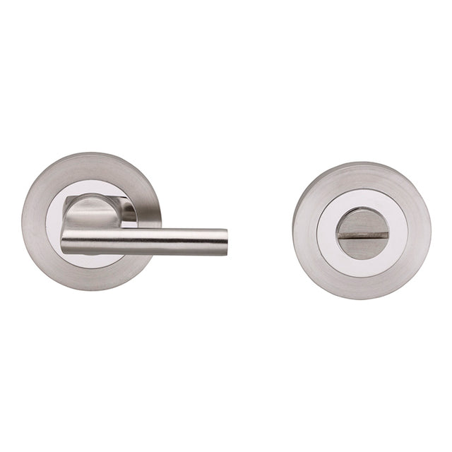 High quality image of Eurospec - Steelworx SWL Disabled Thumbturn - Bright/Satin Stainless Steel | Sku. swt1025duo | Trade Door Handles.