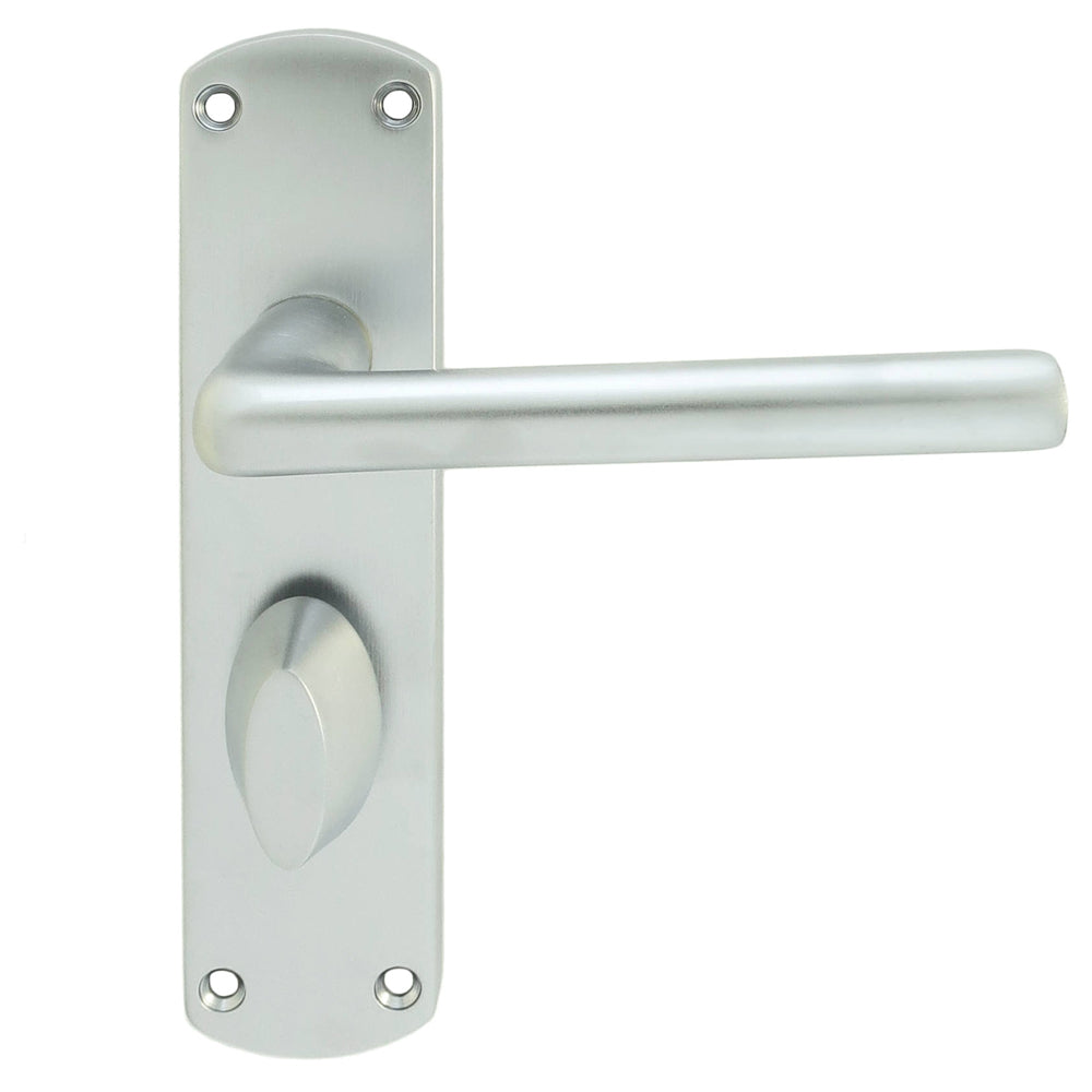 High quality image of Serozzetta - Uno Lever on WC Backplate - Satin Chrome | Sku. szc013sc | Trade Door Handles.