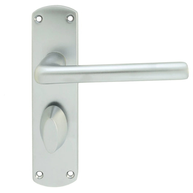 High quality image of Serozzetta - Uno Lever on WC Backplate - Satin Chrome | Sku. szc013sc | Trade Door Handles.