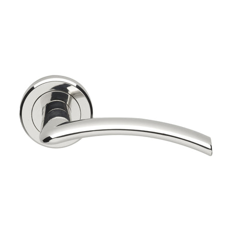 High quality image of Serozzetta - Tres Lever on Round Rose - Polished Chrome | Sku. szc030cp | Trade Door Handles.