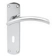 High quality image of Serozzetta - Tres Lever on Lock Backplate - Polished Chrome | Sku. szc031cp | Trade Door Handles.