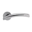 High quality image of Serozzetta - Cuarenta Lever on Round Rose - Polished Chrome | Sku. szc340cp | Trade Door Handles.
