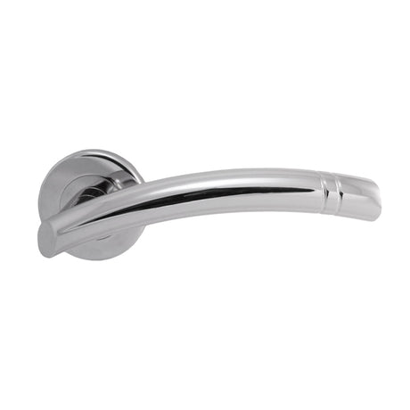 High quality image of Serozzetta - Cuarenta Lever on Round Rose - Polished Chrome | Sku. szc340cp | Trade Door Handles.