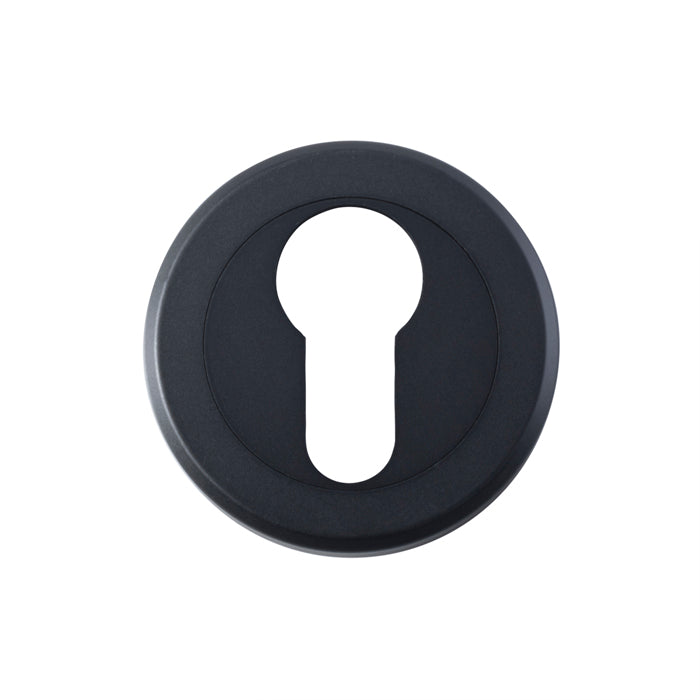 High quality image of Serozzetta - Euro Profile Escutcheon - Matt Black | Sku. szm001mb | Trade Door Handles.