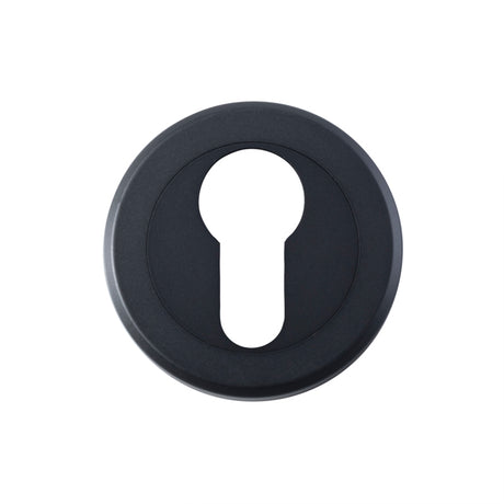 High quality image of Serozzetta - Euro Profile Escutcheon - Matt Black | Sku. szm001mb | Trade Door Handles.