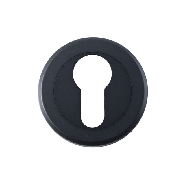 High quality image of Serozzetta - Euro Profile Escutcheon - Matt Black | Sku. szm001mb | Trade Door Handles.