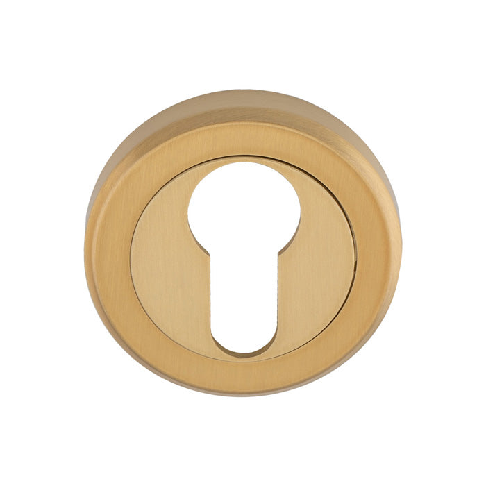 High quality image of Serozzetta - Euro Profile Escutcheon - Satin Brass | Sku. szm001sb | Trade Door Handles.