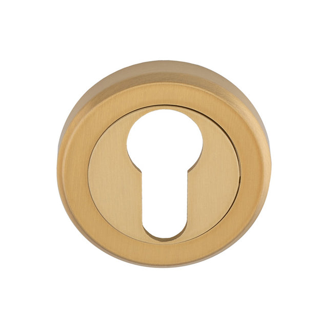 High quality image of Serozzetta - Euro Profile Escutcheon - Satin Brass | Sku. szm001sb | Trade Door Handles.