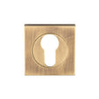 High quality image of Serozzetta - Square Euro Profile Escutcheon - Antique Brass | Sku. szm001sqab | Trade Door Handles.