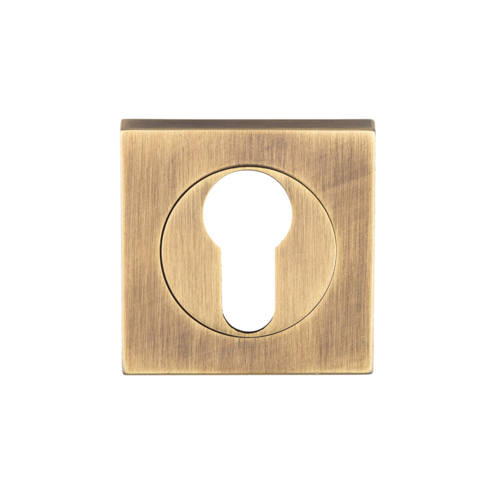 High quality image of Serozzetta - Square Euro Profile Escutcheon - Antique Brass | Sku. szm001sqab | Trade Door Handles.