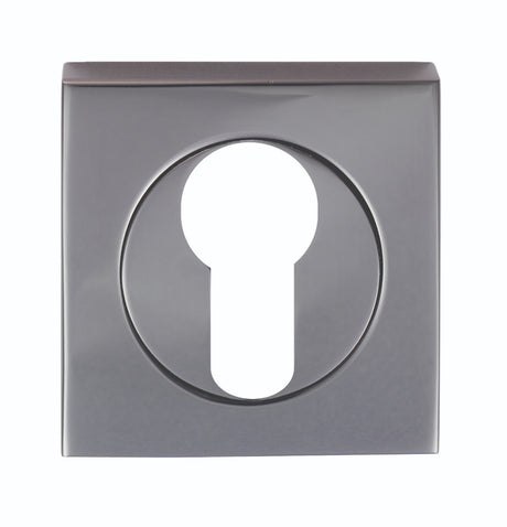 High quality image of Serozzetta - Square Euro Profile Escutcheon - Black Nickel | Sku. szm001sqbn | Trade Door Handles.