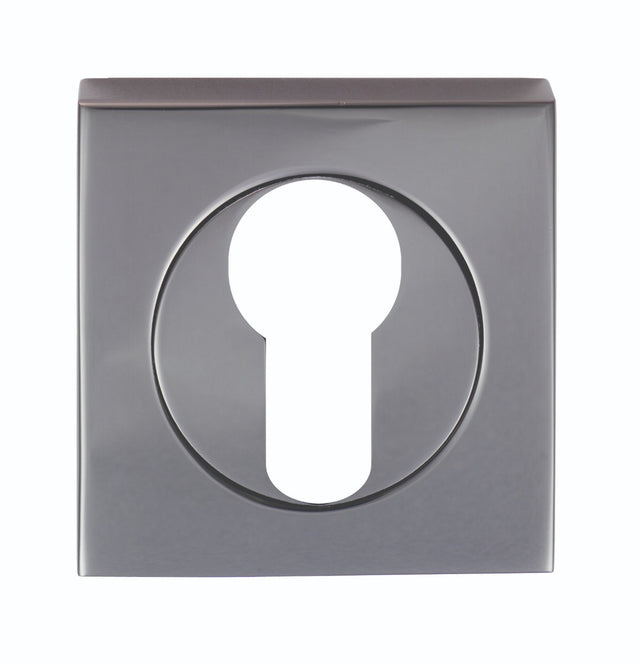 High quality image of Serozzetta - Square Euro Profile Escutcheon - Black Nickel | Sku. szm001sqbn | Trade Door Handles.