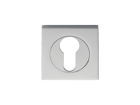 High quality image of Serozzetta - Square Euro Profile Escutcheon - Polished Chrome | Sku. szm001sqcp | Trade Door Handles.