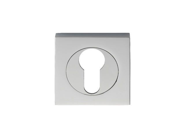 High quality image of Serozzetta - Square Euro Profile Escutcheon - Polished Chrome | Sku. szm001sqcp | Trade Door Handles.