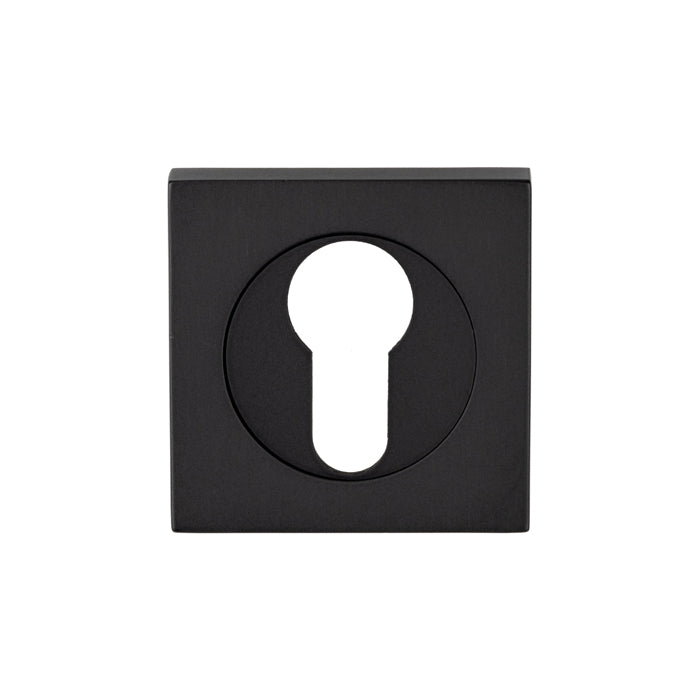 High quality image of Serozzetta - Square Euro Profile Escutcheon - Matt Black | Sku. szm001sqmb | Trade Door Handles.