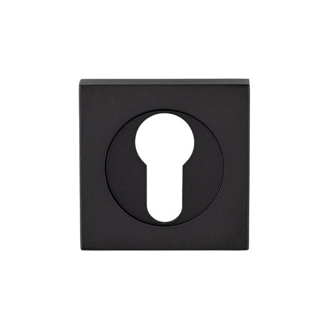 High quality image of Serozzetta - Square Euro Profile Escutcheon - Matt Black | Sku. szm001sqmb | Trade Door Handles.