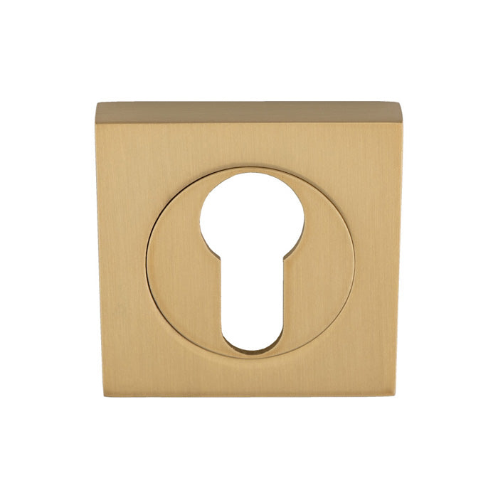 High quality image of Serozzetta - Square Euro Profile Escutcheon - Satin Brass | Sku. szm001sqsb | Trade Door Handles.