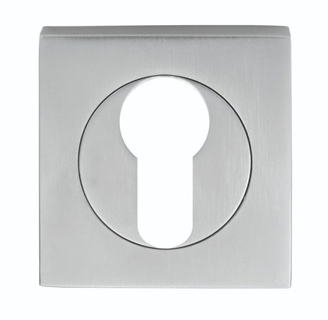 High quality image of Serozzetta - Square Euro Profile Escutcheon - Satin Chrome | Sku. szm001sqsc | Trade Door Handles.