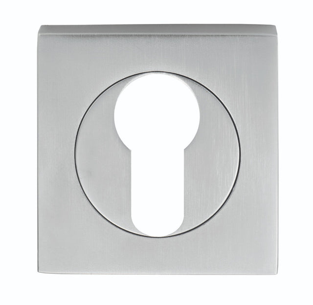 High quality image of Serozzetta - Square Euro Profile Escutcheon - Satin Chrome | Sku. szm001sqsc | Trade Door Handles.