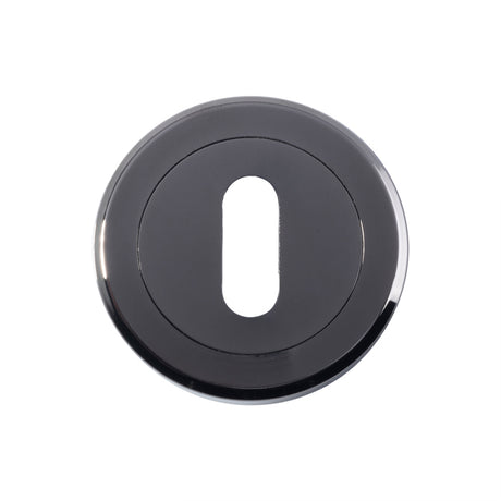 High quality image of Serozzetta - Standard Profile Escutcheon - Black Nickel | Sku. szm003bn | Trade Door Handles.