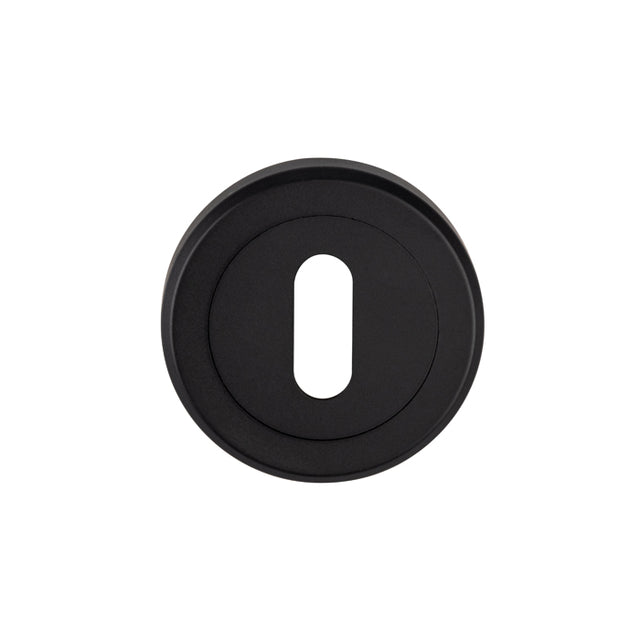 High quality image of Serozzetta - Standard Profile Escutcheon - Matt Black | Sku. szm003mb | Trade Door Handles.