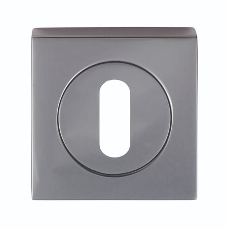High quality image of Serozzetta - Square Standard Lock Profile Escutcheon - Black Nickel | Sku. szm003sqbn | Trade Door Handles.