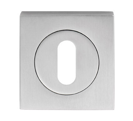 High quality image of Serozzetta - Square Standard Lock Profile Escutcheon - Polished Chrome | Sku. szm003sqcp | Trade Door Handles.
