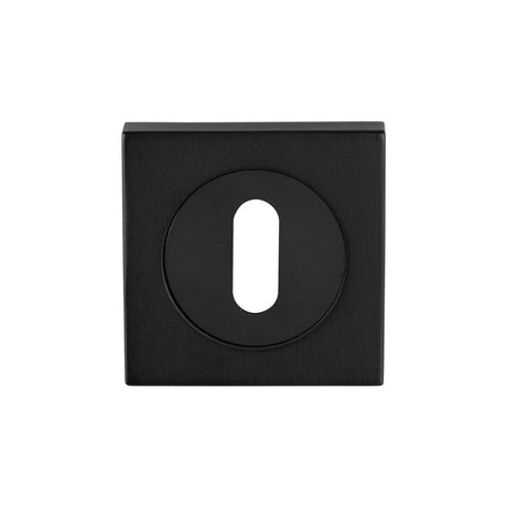 High quality image of Serozzetta - Square Standard Lock Escutcheon Matt Black - Matt Black | Sku. szm003sqmb | Trade Door Handles.