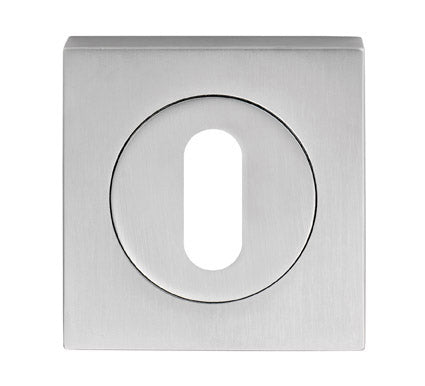 High quality image of Serozzetta - Square Standard Lock Profile Escutcheon - Satin Chrome | Sku. szm003sqsc | Trade Door Handles.