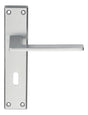 High quality image of Serozzetta - Zone Lever on Lock Backplate - Satin Chrome | Sku. szm034sc | Trade Door Handles.