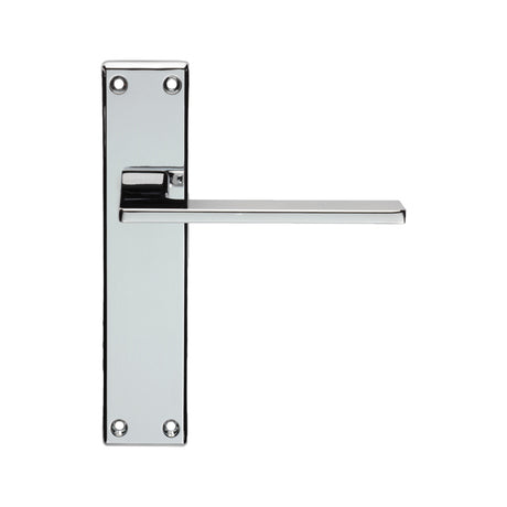 High quality image of Serozzetta - Zone Lever on Latch Backplate - Polished Chrome | Sku. szm035cp | Trade Door Handles.